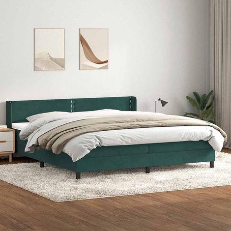 Boxspringbett mit Matratze Dunkelgrün 180x220 cm Samt (1/5)