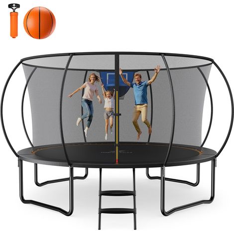 MERACH Garden Trampoline, Ø 427 cm, Includes Safety Net, Ideal for Outdoor Play, Strong and Stable Bounce, Up to 150kg