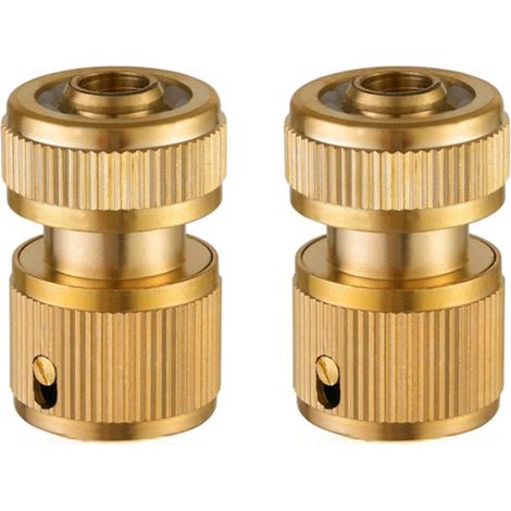 Pièce Raccords Rapide Tuyau D'arrosage en Connecteurs de pour D’arrosage dans Le Jardin Quick 2 Laiton,1/2' Connectors,2pcs (1/5)