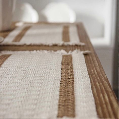 Ensemble de 4 sets de table bohèmes, sets de table en toile de jute, sets de table rustiques 30 x 48 cm, sets de table résistants à la chaleur pour une décoration de cuisine automnale. (1/3)