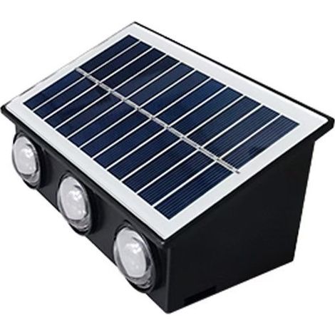 Lámpara de pared solar para exteriores JSSEVN, lámpara solar para exteriores con 2 modos de iluminación, lámpara de pared solar de 6 LED (1/5)