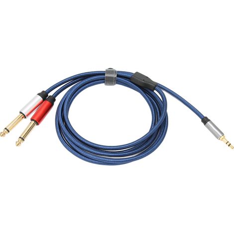 3,5-mm-auf-2-6,35-mm-Stereo-Audio-Splitterkabel, vergoldeter Mono-Stecker für Wohnmobile und Boote