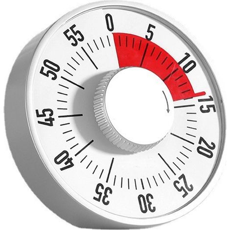 Minuteur magnétique visuel analogique 60 min 1 Buc, sans pile, écologique, pour étudiants, personnes au foyer et employés de bureau. (1/5)