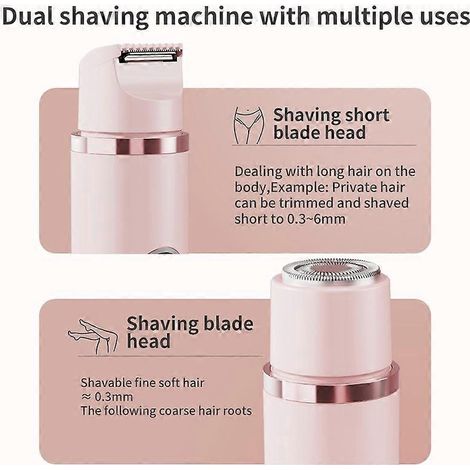 Épilateur électrique rechargeable 2 en 1 à double tête pour jambes, bras, corps et visage, utilisation sur peau sèche ou humide (1/4)