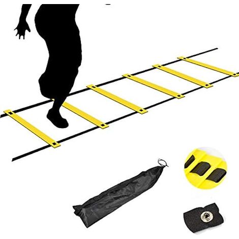 Échelle D'Agilité - 10 Pièces - Bandes Nylon Renforcées - Espacement Réglable Entre Les Barreaux - Pour Entraînement Sportif Intérieur/Extérieur - 1 Unité (1/3)