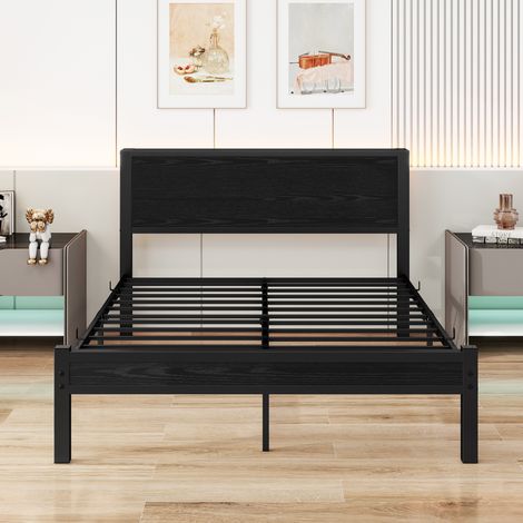 GagaLit plateforme métal 120x200 cm noir vintage avec tête de lit (1/5)