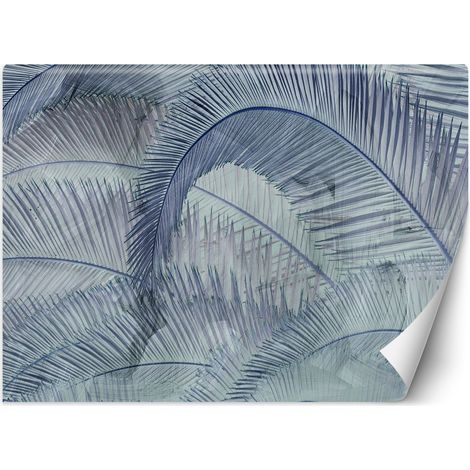Fototapete 3D Palmenblätter Blau 100x70 cm