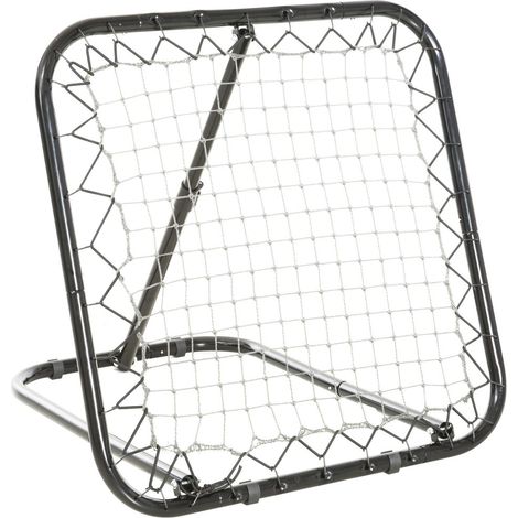 Cage et but de foot rabattable-Cage de rebond 5 niveaux-Pour football et baseball-Métal noir 78x84x65cm (1/5)