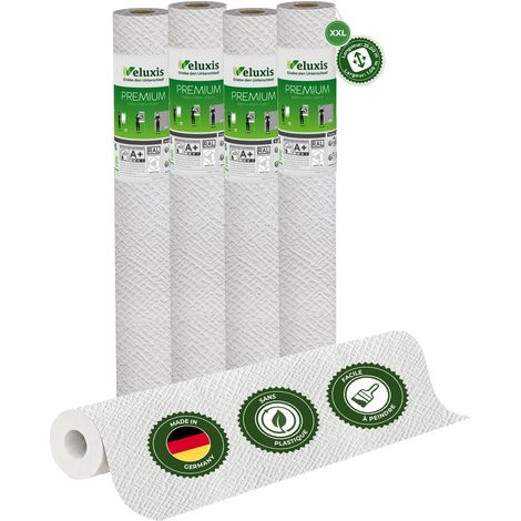 Veluxis® Papier peint intissé haut de gamme 25,00 m x 1,06 m (motif croisé irrégulier, lot de 4) – sous-couche de rénovation de haute qualité pour murs lisses – Fabriqué en Allemagne