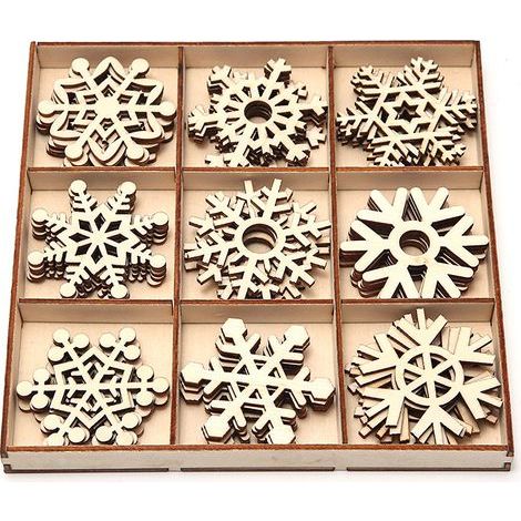 Weihnachten Holz Schneeflocke Ornamente Schneeflocke geformte hängende Ornamente Schneeflocke Deko Weihnachten Holz Schneeflocke Weihnachten Holz Schneeflocke Verzierungen Ornamente (1/5)