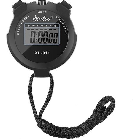 Digitale sportstopwatch met roestvrijstalen fluitje, groot lcd-scherm, datumweergave, klok en sporttimer voor voetbal, basketbal, hardlopen, zwemmen, marathon en training. (1/5)