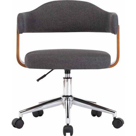 Maison Exclusive - Chaise pivotante de bureau Gris Bois courbé et tissu (1/5)