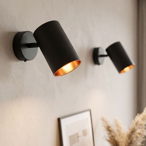 Aplique de Pared y Techo Metal 1 Foco GU10 con Aro Dorado Intercambiable (1/4)