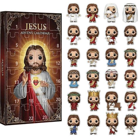 Calendario de Adviento de Navidad de 24 días con Jesús, artículos coleccionables sorpresa para fiestas y decoración. (1/5)