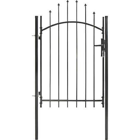 vidaXL Garden Gate Steel 1x2 m Black