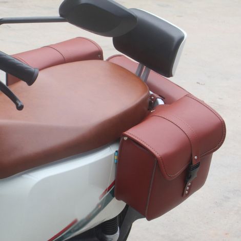 Sacoches de moto élégantes en cuir PU, sacs latéraux universels, organisateur de rangement de bagages, grande capacité, 1 paire (1/5)