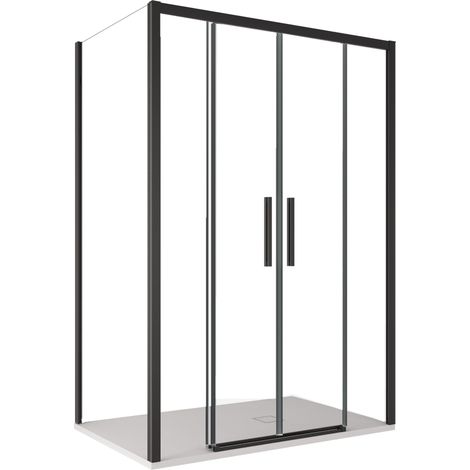 Box Doccia Angolare 80x160 cm 2 Ante Scorrevoli in Cristallo Trasparente 6mm H195 Bonussi Eliane (1/5)