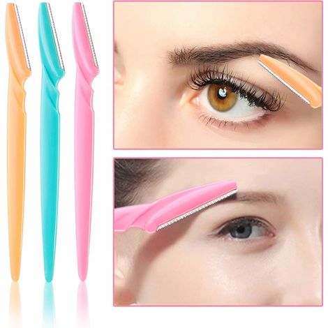 Lot de 4 rasoirs de précision pour sourcils et poils du visage, tondeuse de sécurité multifonctionnelle pour femmes et hommes. (1/5)