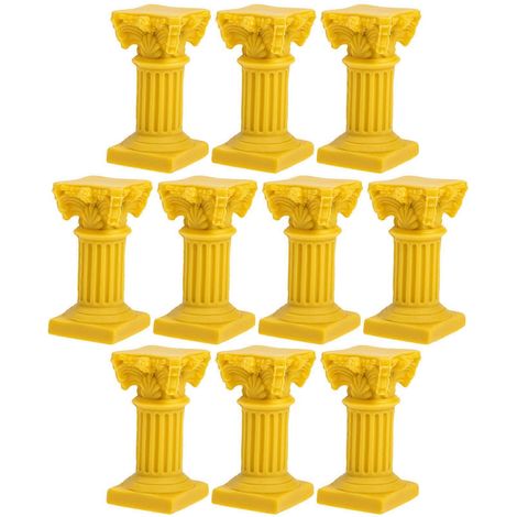 Porte-bougies style colonne romaine, compatibles avec les chandeliers, accessoires photo, lot de 10 en résine beige (1/5)