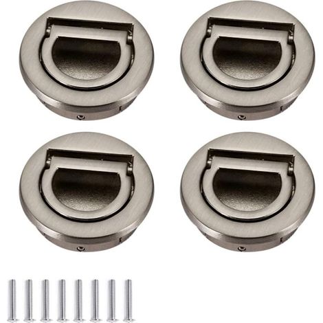 4 pièces Rond Affleurante Poignée de Tiroir Tatami Invisible Poignées Zinc Alliage Encastrable Dissimulé Armoire Boutons Caché Placard Porte Poignées Accessoires d'armoires (1/5)
