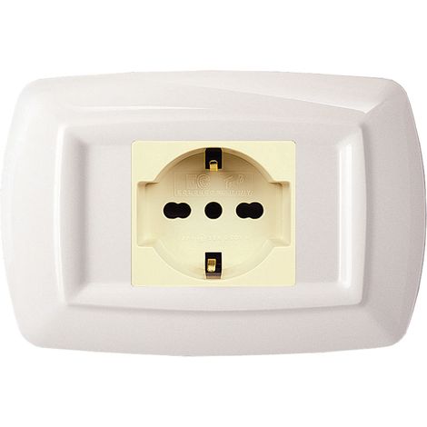 TONDO PLACCA MAGIC PLAST 1P SCHUKO BIANCO- ELETTROCANALI- 10,0 pz