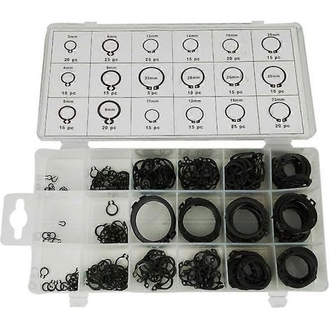 300 circlips pour arbre de type C, assortiment, circlips d'arbre, bagues de retenue de roulement, anneaux de retenue (1/2)