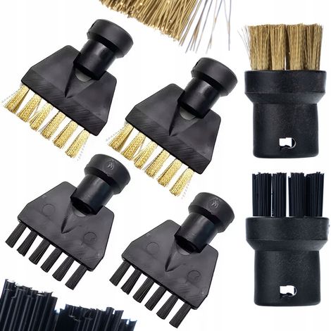 Rosfix Set Bürsten für Dampfreiniger – Ersatzteil für Dampfreiniger Kärcher SC1–SC5  2 Rund- & 4 Flachbürsten  Messing- & Kunststoffborsten  Bajonettanschluss  Zubehör Reinigung
