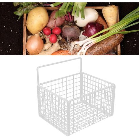 Panier de Rangement Mural en Fil Métallique, 16 X 13 Cm, Adhésif, sans Perçage, Organisateur Mural, Forte capacité de Charge, Gain de Place pour Cuisine, Salle de Bain, Garde-manger (WHITE) (1/5)