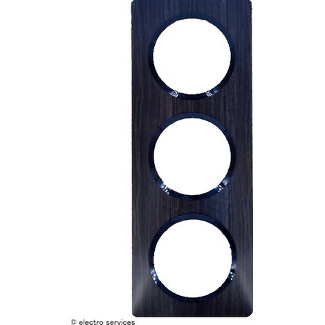 Legrand - Plaque carrée Dooxie 3 postes - Finition Effet Bois Ebène