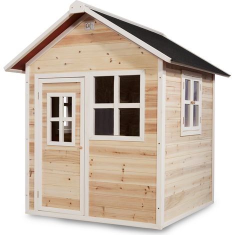 Exit Toys – Cabane de jardin pour enfant en bois de cyprès certifié FSC – Toit en bitume étanche – Dimensions compactes pour petits jardins (1/5)