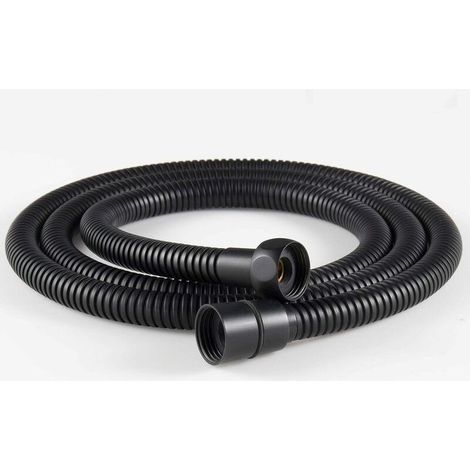Tuyau de douche flexible de rechange en acier inoxydable 304 avec raccords en laiton. Tuyau de douche RV. 1,5 m/59 po noir- (1/5)