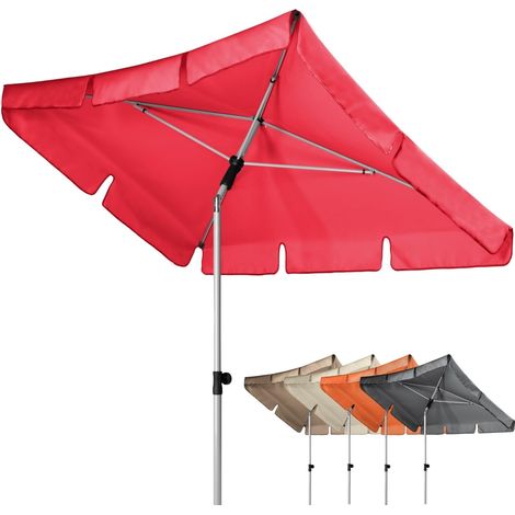 Parasol carré Active Auto Tilt 180 x 120 cm système coulissant automatique pratique, réglable en hauteur, protection UV SPF 50+, polyester résistant aux intempéries (1/5)