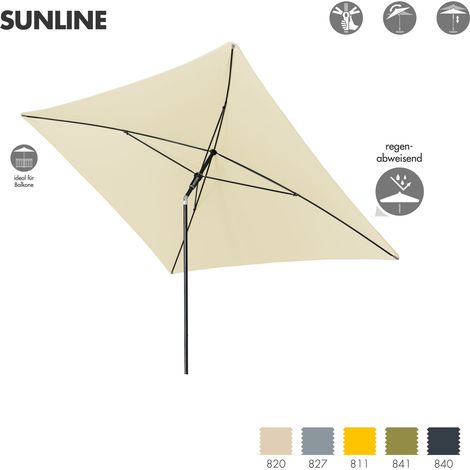 Doppler Sunline Manual Neo Waterproof 230 x 190 cm eckig Sonnenschirm in 5 Farben Mittelmastschirm Balkonschirm