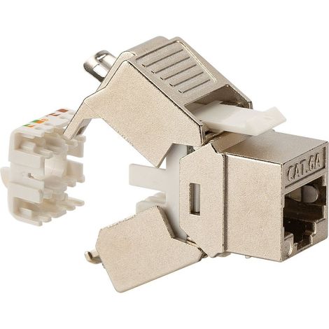Presa RJ45 Categoria 6A schermata Argento Toolless Fanton 237180