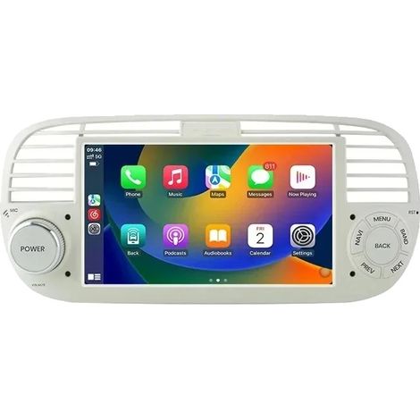 Carplay, Intégration Véhicule Transparent, Support Multimédia Polyvalent, compatible avec FIAT 500 / 500C Abarth 2007-2015, V1 ProC(2GB 64GB)-a (1/2)