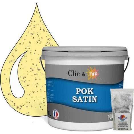 Peinture Effet Pailleté pour Murs & Plafonds - POK PAILLETTE - 10L - Jaune Pop-corn (1/4)