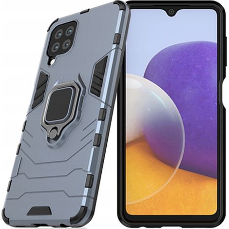 Ring Armor Hybrid-Schutzhülle + Magnethalterung für Samsung Galaxy A22 4G, Blau (1/5)