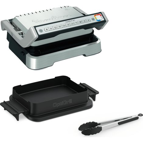 Moulinex Optigrill 4in1 + Pinza, Barbecue e Forno in Unico Dispositivo, Ideale per Pasto Completo, Tecnologia Intelligente e 9 Programmi di Cottura Automatici, Piastre Antiaderenti, GI776D (1/5)