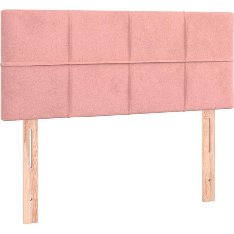 Tête de lit pour chambre à coucher en velours doux hauteur réglable rose 100 x 5 x 78/88 cm, 5.95kg (1/5)