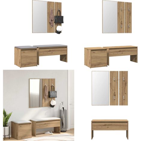 vidaXL Garderoben-Set Artisan-Eiche Holzwerkstoff (1/5)