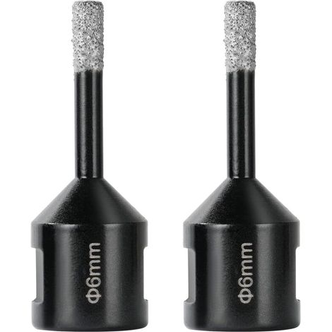 Forets Diamant, 2Pièces 6mm Meche a Carrelage avec Filetage M14, Cloche Carrelage pour Carrelage en Porcelaine, Grès, Céramique, Marbre, Granit, Convient aux Meuleuses d'Angle