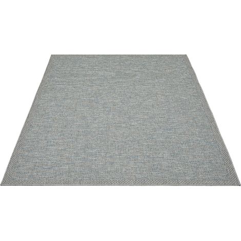 FLOORNOVO In- & Outdoor Teppich Türkis Fischgrätmuster - 150 x 80 cm - Flachgewebe für Garten Balkon Terrasse und Innenbereich - Robust & Pflegeleicht - einsetzbar im Innen- und Außenbereich (1/2)