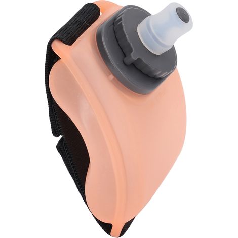 Tragbare 200-ml-Trinkflasche fürs Handgelenk, ideal für Bergsteigen und Outdoor-Aktivitäten. Freihändig nutzbar. Farbe: halbtransparentes Orange. (1/5)