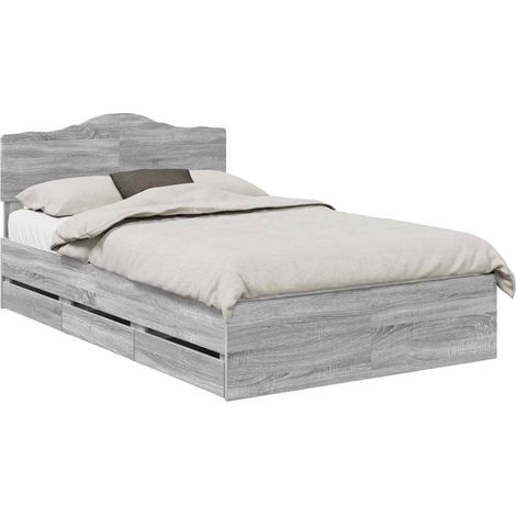Maison Exclusive - Struttura del letto con cassetto Grigio Sonoma 120 x 190 cm