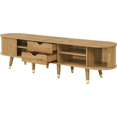 Meuble TV avec portes coulissantes, meuble TV, support TV, meuble TV bas. Design unique. (1/5)