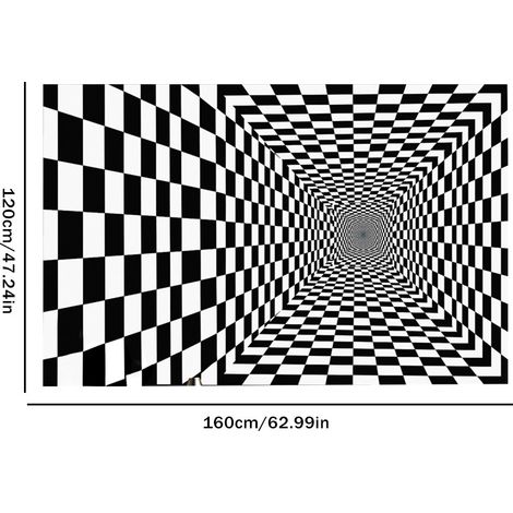 Tapis 3D effet visuel 80x120cm, antidérapant illusion géométrique, paillasson salon, tapis canapé table basse, non glissant, design optique moderne (1/4)