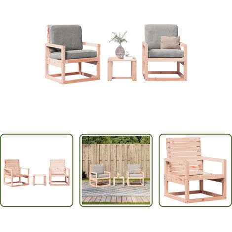 vidaXL Table de jardin - Salon de jardin 3 pcs bois massif douglas (1/5)