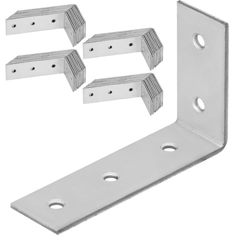 Ángulo de carpintero, conector de construcción, acero galvanizado, 50x80x25 mm, 50 unidades