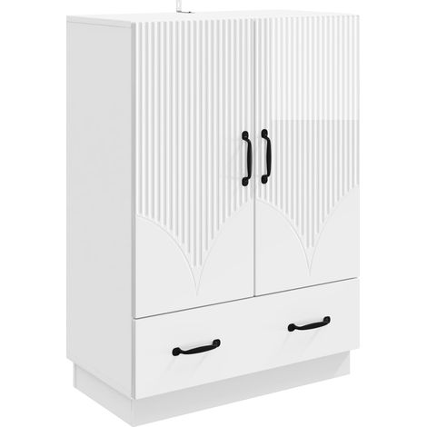 Credenza Bianco Lucido 66 x 34,5 x 92 cm Legno ingegnerizzato vidaXL