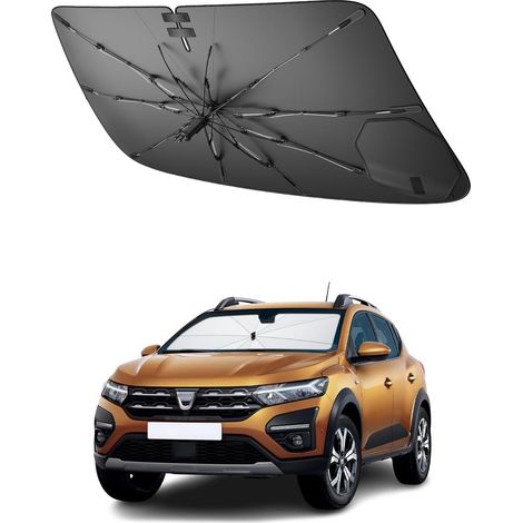 Parapluie Pare-Soleil Compatible avec Sandero Stepway 3 2021-2026 Pare-Soleil Voiture Style Parapluie avec Poignée à Cordon Souple, Anti-UV, Accessoires d'Intérieur (1/5)